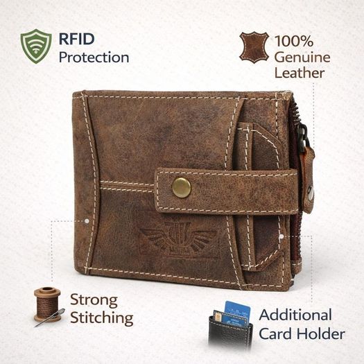 Genuine Leather Wallet Luxury Handmade RFID Secure Wallet