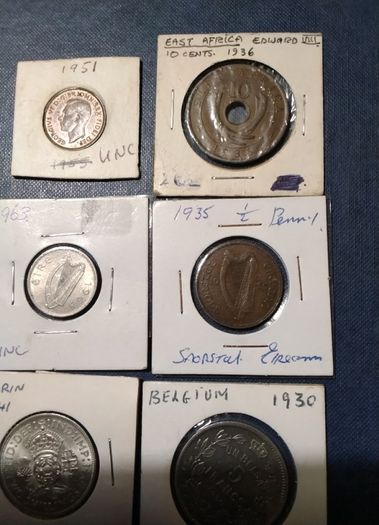 Six  Assorted Coins