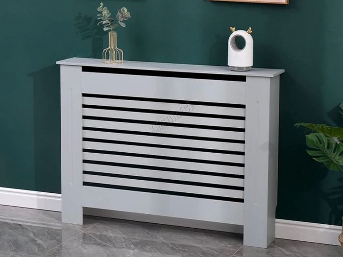 Grey Painted Radiator Cover Wall Cabinet Wood MDF Traditional Modern Small (FREE POSTAGE)