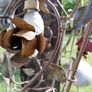 Vintage wrought iron ceiling lamp with small roses Image 4