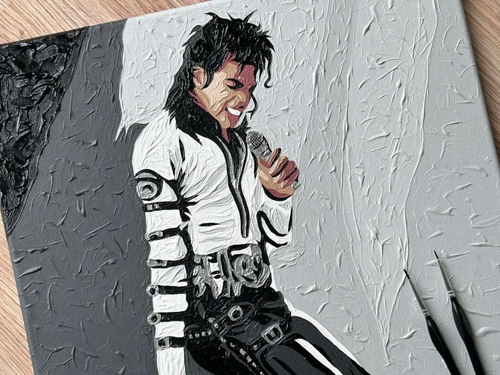 Michael Jackson King of Pop iconic acrylic canvas painting music icon