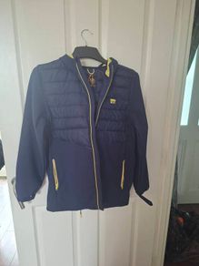 Navy and yellow coat