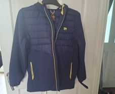 Navy and yellow coat