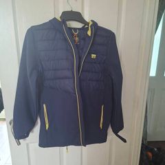 Navy and yellow coat