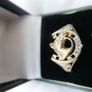 Vintage 9K Sold Gold 375 Horse Head and Horseshoe Ring Men's Signet with Diamonds, BIG SIZE 4,23g Image 3
