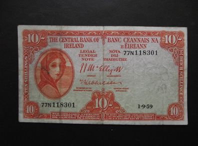 The Central Bank of Ireland. Lady Lavery 10 shillings (1959)#4
