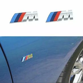 2x BMW M Sport Metal Emblems Chrome Sticker Side Wing Fender Badge 45x15mm