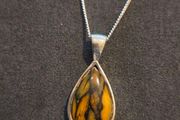 925 Sterling Silver Fruit Jasper Pendant Necklace