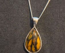 925 Sterling Silver Fruit Jasper Pendant Necklace