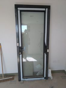 Brand New Cortizo Millenium Plus 70 Aluminium Balcony Door - Triple Glazed RAL 7021