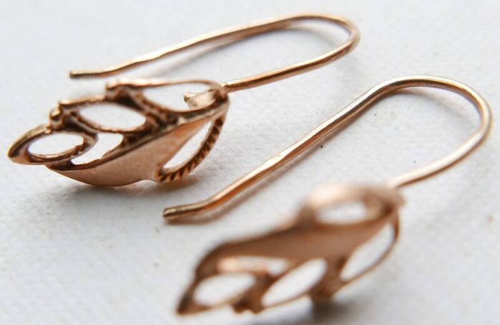 Victorian 9ct Sold Gold 375 Drop Earrings 0,84g