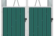 Double Garbage Bin Shed Green 143x81x121 cm Steel
