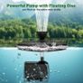 Pond Floating Fountain with 2500L/H Fountain Pump, Color-Changing LED Lights, 27 FT Power Cord, 3 Spray Patterns, for Outdoor Pond Pool, Black Image 4