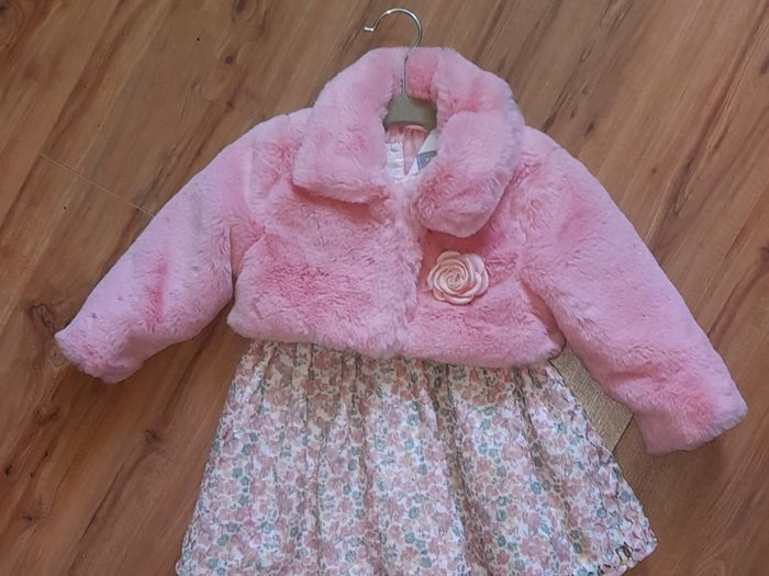 baby faux fur Gillet and dress