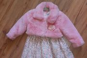 baby faux fur Gillet and dress
