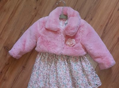 baby faux fur Gillet and dress