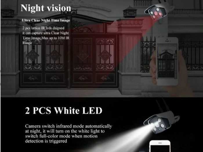 Wireless IP Camera 1080P Indoor Outdoor waterproof