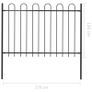 Garden Fence with Hoop Top Steel 1.7x1.2 m Black Image 5