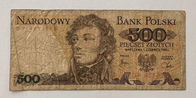 Poland 500 Zloty 1982 Banknote