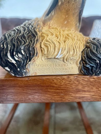 Vintage 20th Century Afghan Hound Chalkware Bust Legend Products