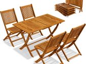 Folding 4+1 Wooden Garden Furniture Set FSC Certified Acacia Wood