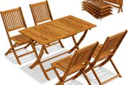 Folding 4+1 Wooden Garden Furniture Set FSC Certified Acacia Wood