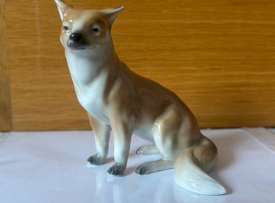 Vintage Metzler & Ortloff German Porcelain Sitting Fox Figurine Mark