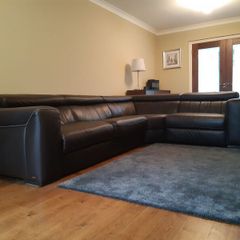 Leather Couch Corner Brown