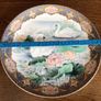 Vintage Japanese Porcelain 10 inch Picture Plate swans on oriental lake Image 4