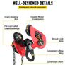 Heavy Duty 2T/4400Lbs Overhead Geared Push Beam Trolley, Red Hoist Lifing Tackle Roller Trolley Hoist Lifting Tackle with Chain Image 6
