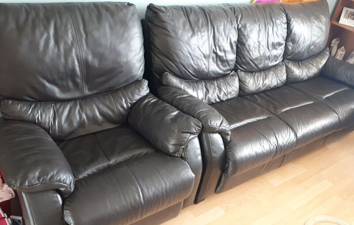 leather 3 piece suite