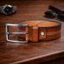 Unisex Premium Genuine Leather Belt Classic Stylish Waist Belt Durable Formal & Casual Designer Belt Image 2