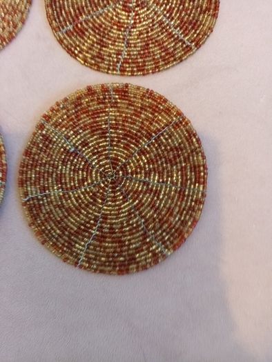 Set of 4 beaded coasters