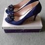Navy/Royal Blue Matching Diamante Shoes and Bag. Image 6