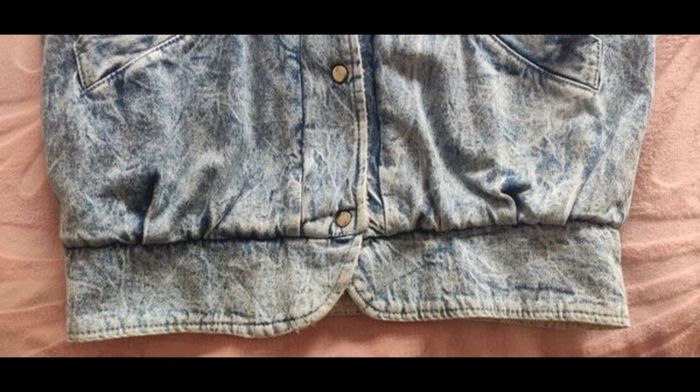 Rare True Vintage 80s/90s Acid Wash Denim Coat. Made in Britain. Sherpa fleece lined.
