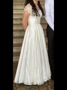 Custom made silk wedding dress