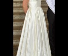 Custom made silk wedding dress