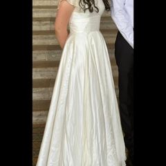 Custom made silk wedding dress