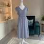 Ladies Blue & White Floral Dress with Flutter Sleeves from Encuentro Image 10