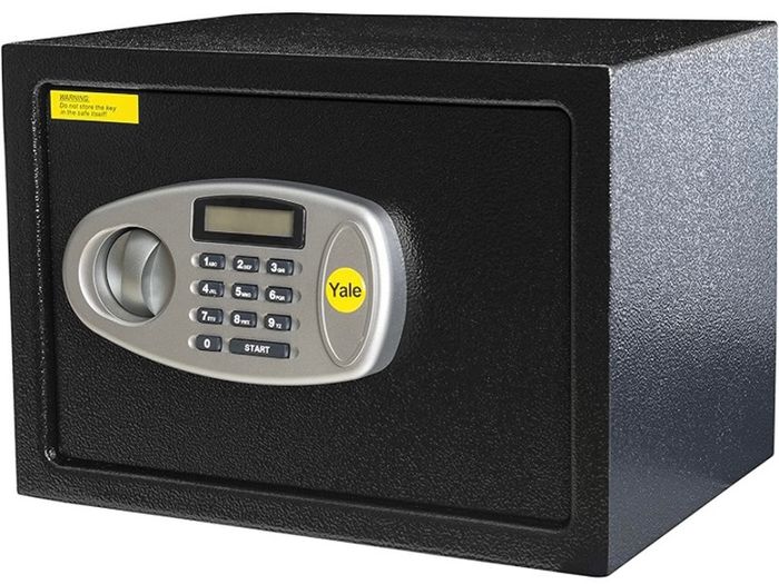 Medium Digital Safe, Steel Construction, LCD Display, Steel Locking Bolts, Emergency Override Key, Wall And Floor Fixings, 16 Litre Capacity 25 x 35 x 25 cm, Home Office Safe (FREE POSTAGE)