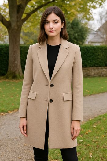 BNWT Ladies Coat: Size 12 - Oatmeal / Beige / Cream