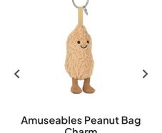 New JELLYCAT Amuseables Peanut Bag Charm