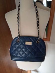 DKNY French Navy Soft Quilted Genuine Leather Bag