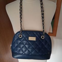 DKNY French Navy Soft Quilted Genuine Leather Bag