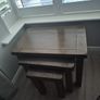 Solid Walnut Nest of 3 Tables Image 2