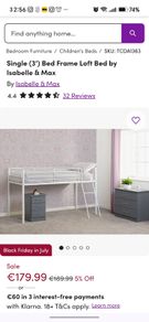 Loft Bed, mid sleeper bunk bed