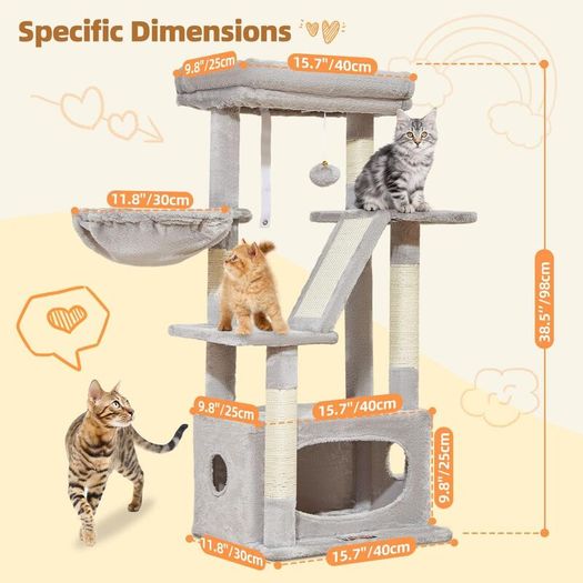 Taoqimiao 98cm Cat Tree Cat Tower with Condo and Perch - Brand New Sealed