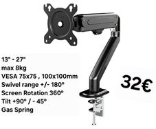 TV Monitor Desk Mount Bracket Tilt Swivel 13-27"