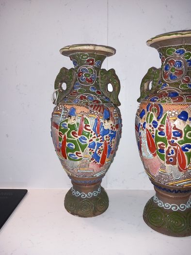 antique japanese satsuma vases vintage hand made and painted art decoration home decor table vintage vase antique gift presents  asian