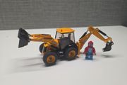 Siku die-cast model of a JCB 4CX backhoe loader.